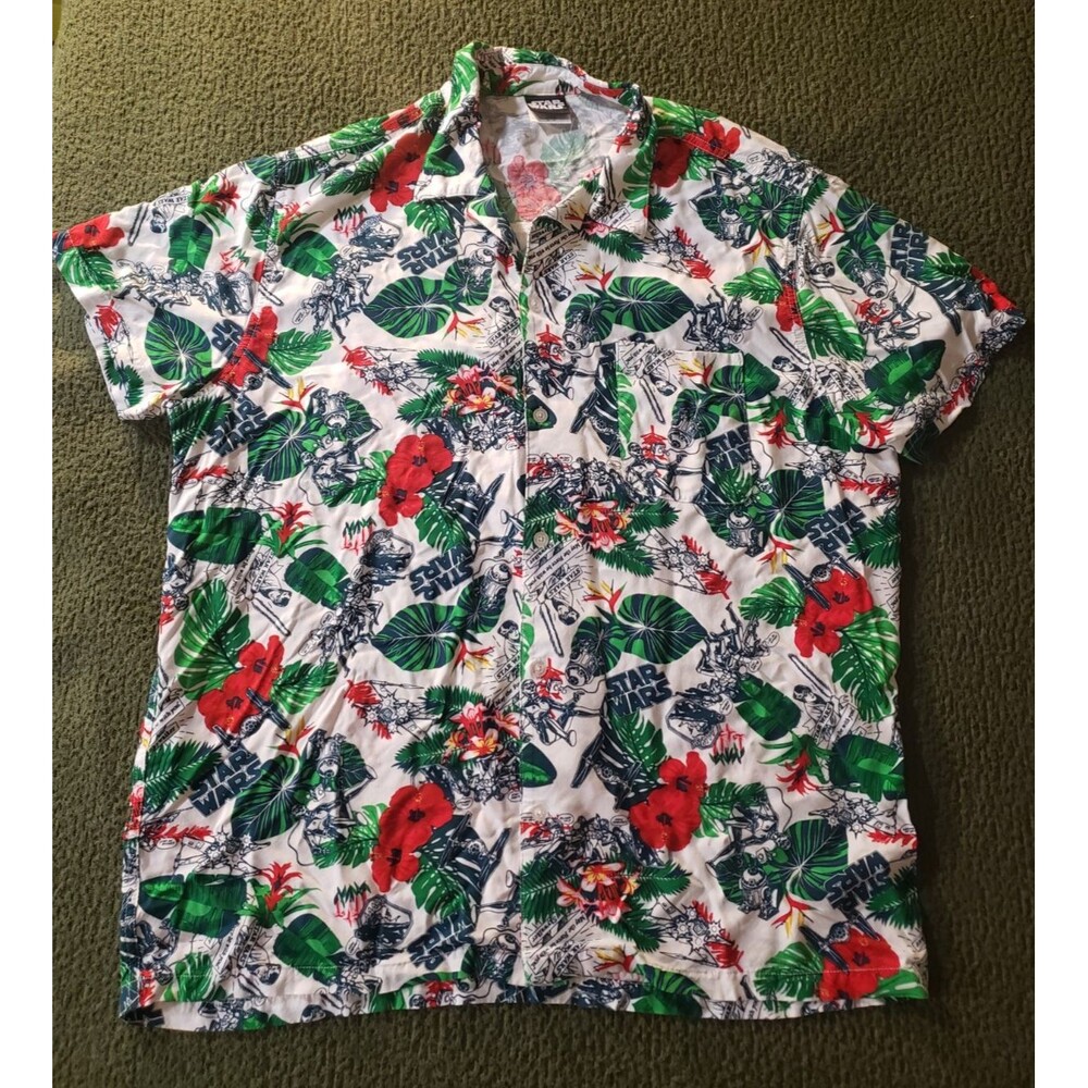 Men's Star Wars Hawaiian Shirt All Over Print AOP Graphics Floral Button Up XL